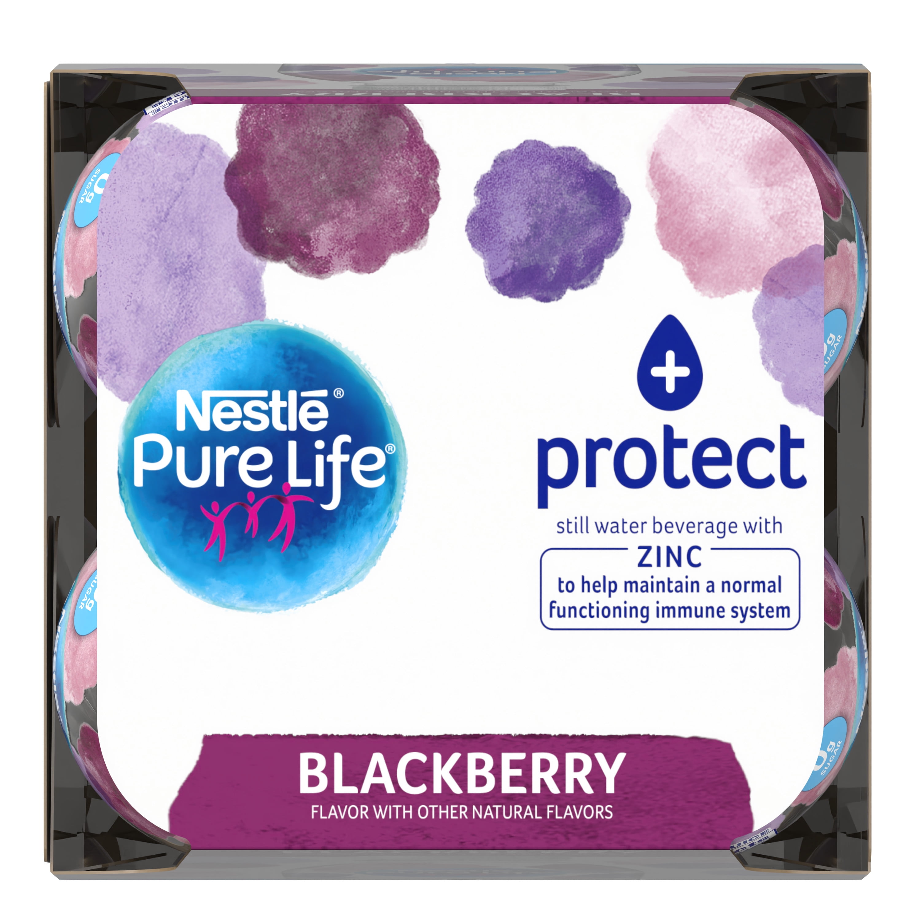 Pure Life + protect with Zinc (blackberry flavor) 20 Fl. Oz. (4 Pack)