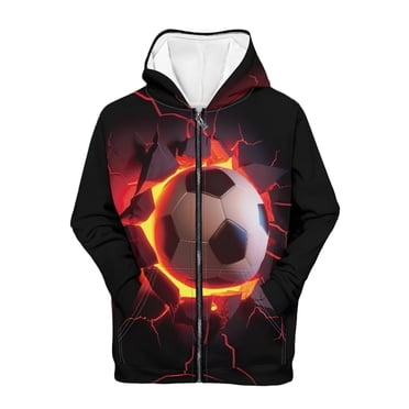 WOYY Infant Boys Active Zip Up Hoodie Football Graphic Fleece Hooded Sweatshirt, Sizes 18-24M