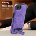 thumbnail image 4 of Allytechgroup Luxury Case for iPhone 16e with Hidden Kickstand, [Compatible with MagSafe], Premium PU Leather + Soft TPU Inner Shockproof Anti-Fall Protective Slim Fashion Case, Purple, 4 of 8