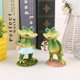 thumbnail image 4 of 4x Cute Cartoon ranas escultura ornamental figurita estatua foto accesorios Gloria estatua de escultura de escritorio, 4 of 5