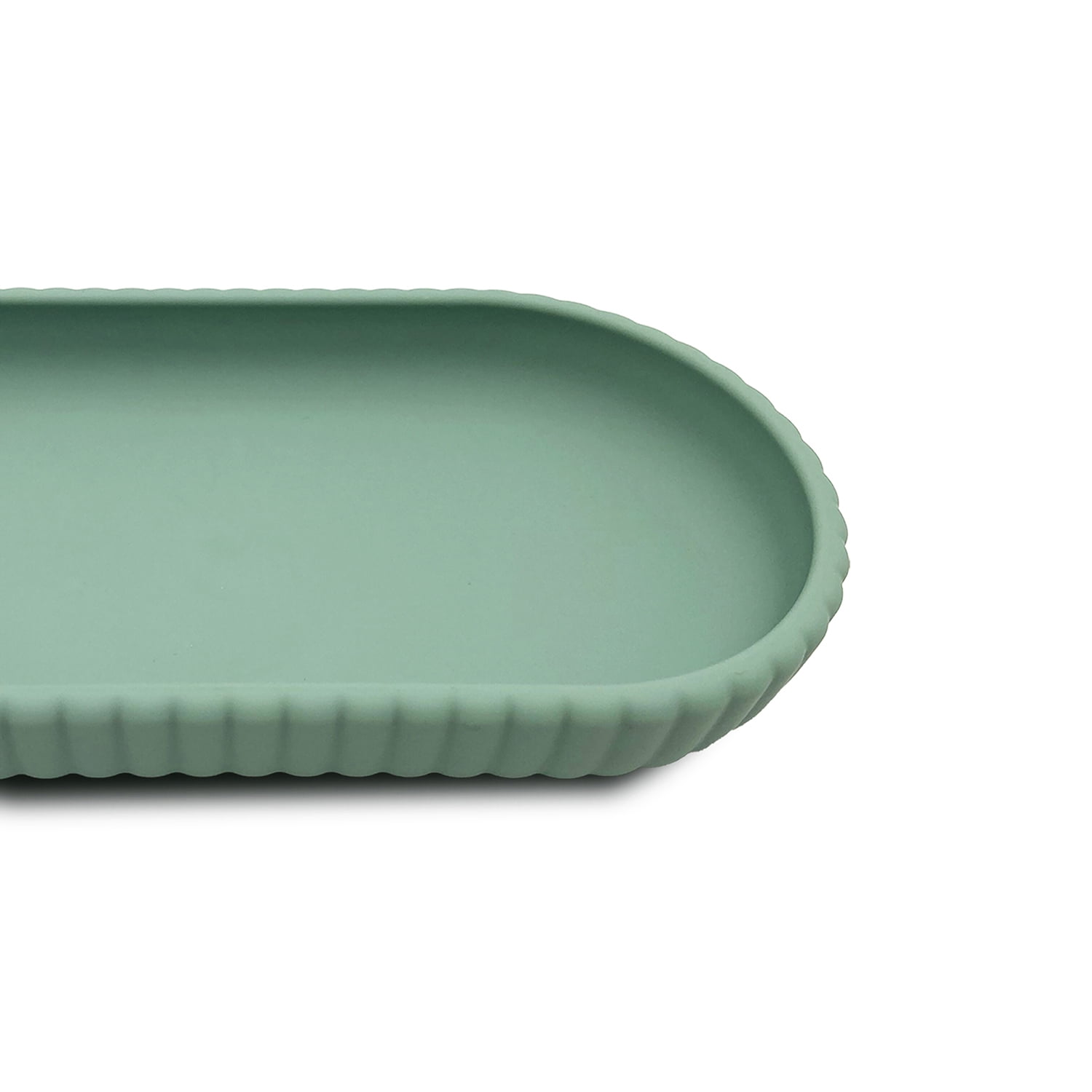Mainstays Rubberized Plastic Ribbed Accessory Tray, Green
