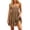 Brown, variant on Tqcoqu Women's Adjustable Spaghetti Strap Backless Dresses,Tiered Ruffle Mini Dress with Pockets,Black Women's S-XXL