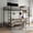 Black, variant on HMYG Ethan Full Over Twin Bunk Bed with Desk and Charging Station and Storage Shelves and Metal Wire Mesh Panel with Hooks for Teen,Safety Guard Stairs,No Box Spring Needed,Black Nature Oak