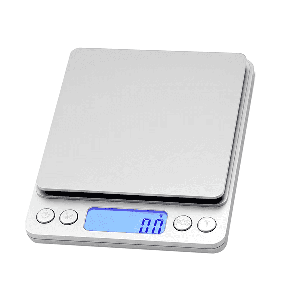 VOLIVO 6.6lb/3kg Kitchen Scale, 0.1g Precision Digital Food Scale, for Baking, Cooking, Dieting and Meal Prep, Easy Clean Stainless Steel Pan
