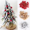 thumbnail image 3 of Estambres de perlas de Navidad, bayas artificiales, cereza, Mini flores de bayas falsas, adornos de árbol de Navidad para decoración de fiesta DIY, 200/50 piezas, 3 of 4