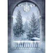 ABPHOTO 5x7ft Photography Backdrop Fairytale Balcony View Winter Landscape Snowfalke Backdrops for Photo Shoots Lovers Party Game Adult Kids Baby