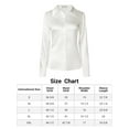 thumbnail image 5 of Unique Bargains Women's Lapel V Neck Long Sleeve Silk Office Work Top M White, 5 of 6