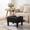Ink Black, variant on Ledrem Small Ottoman Foot Stool with Thick Cushion, Sand Teddy Fleece