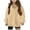 Beige Sweatshirt for Kids, variant on CYMMPU Cute Hoodies For Girls Trendy Oversized Long Sleeve Fleece Sweatshirts Solid Corded Y2k Shirts Beige 9 Years