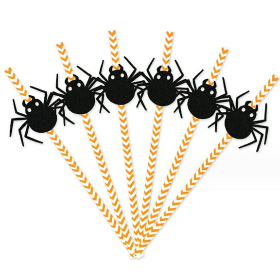 24 Pcs Halloween Straws Cocktail Drinking Straws, Cocktails Decorative Straws Party Decoration Accessories