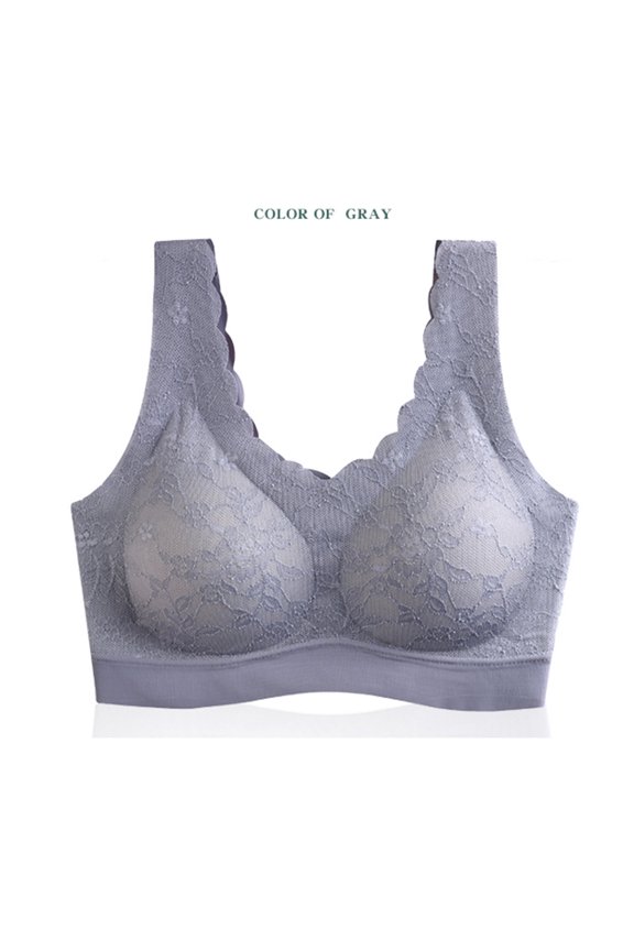 Women Padded Wireless Lace Bra Seamless Breathable Soft Brassiere Underwear