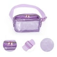 thumbnail image 3 of Unique Bargains 1 Pc Clear Double Pull Style Running Waist Pack for Hiking Gym Light Purple TPU, 3 of 4
