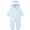 Blue, variant on Newborn Baby Warm Fleece Hooded Romper Jumpsuit 0-12 Months