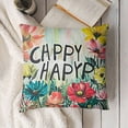 thumbnail image 3 of SHANXI  Choose Happy Color Flower Pillow Cover Be Happy Colorful Floral Throw Pillow Case Funny Saying Best Wishes Pillowcase Elegant Optimism Home Decor Sofa Pillow Cases Great Gift 12x12in, 3 of 5