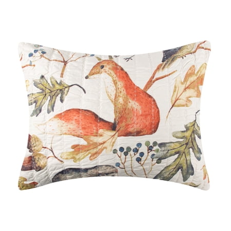 Barefoot Bungalow Willow Rustic Forest Friends Reversible Pillow Sham Natural Standard