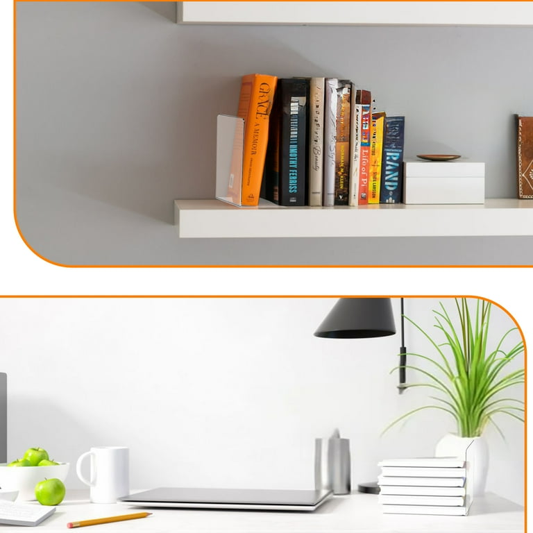 Cyrico Clear Acrylic Bookends, 8-Piece Set photo 2