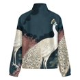 thumbnail image 6 of Jackets for Women Winter Coat Jackets Flannel Stand Collar Jacket(Peacock Moonlit Garden,Size:S-4XL), 6 of 7
