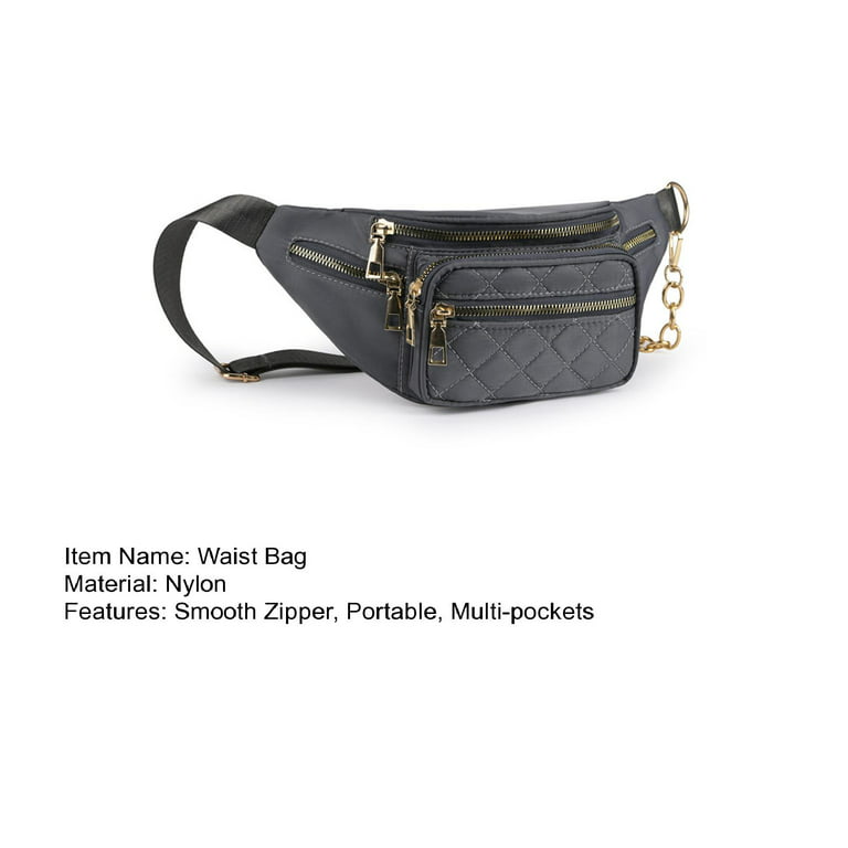 Rygai Waist Bag Multi-Pockets Zipper Large Capacity Adjustable Strap Waterproof Nylon Women Fanny Pack Crossbody Chest Bag Outdoor Use,Black, Women's