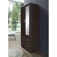 thumbnail image 3 of Hodedah Two Door Wardrobe with Two Drawers and Hanging Rod plus Mirror, Chocolate, 3 of 6