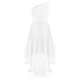 thumbnail image 2 of YEAHDOR Girls Chiffon One Shoulder Flower Girls Dress Juniors Teens Wedding Bridesmaid Party Formal Ball Gown Ivory 8, 2 of 5