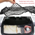 thumbnail image 4 of XINQIHANG Dog Car Barrier Dual Layer Car Pet Safety Net 47x35”Auto Mesh Adjustable Elastic Rear Area Cargo Net Vehicle Separation Fence Gate Stretchable Truck Bed Net Cat Restraint Sedans Backseat Di, 4 of 5