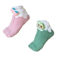 thumbnail image 1 of unbranded 2Pares Calcetines De Coral Fleece Con Estampado De Para Looks Casual Y Festivos, 1 of 7