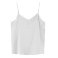 thumbnail image 4 of Women's Silk Satin V Neck Tank Top - Sleeveless Camisole Straps - Soft High Elasticity Fabric for Summer - M to XXL Sizes with Elegant Look, 4 of 5