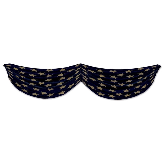Beistle Black & Gold Stars Fabric Bunting (Case of 6)