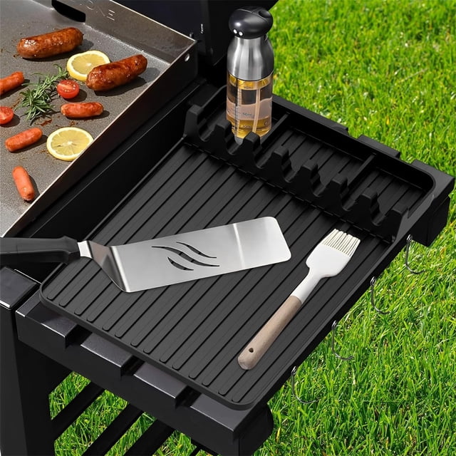 Silicone BBQ Plate Mat - Heat - Resistant Utensil Holder for Grill and Kitchen