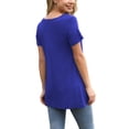 thumbnail image 3 of Anygrew 2 Packs Womens Summer Short Sleeve Tunic Tops Loose Fit Casual Blouses, 3 of 7