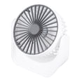 thumbnail image 4 of Mini ventilador de escritorio de 1200 mAh, recargable por USB, blanco, 3 velocidades, rotación de 360 grados, pequeño ventilador de mesa para viajes, camping y hogar., 4 of 14