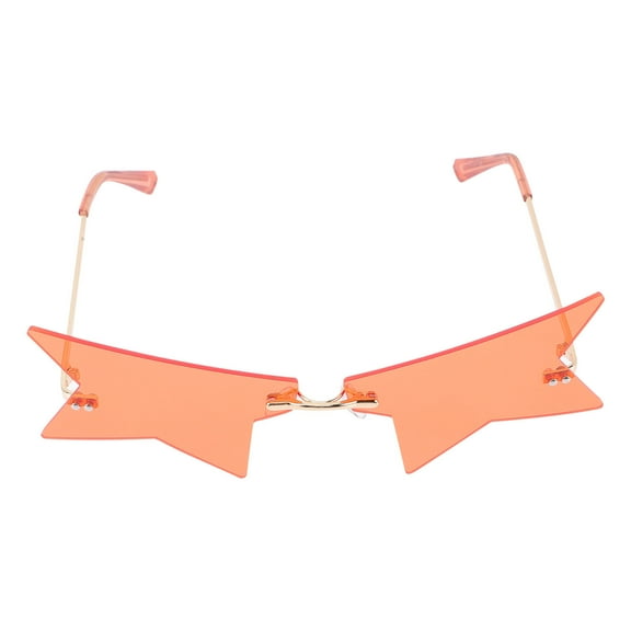 MUSEYA Rimless Sunglasses for Women Sunglasses Rimless Orange 1Pack Sun Protection for Party Back to School