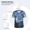 thumbnail image 4 of Daiia The Starry Night Mens Baseball Jersey Button Down Shirts Short Sleeve Sports Uniforms-Large, 4 of 9