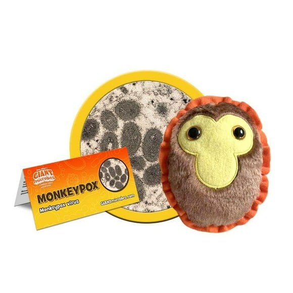 gIANTmicrobes Monkeypox (Mpox) Plush - Learn About Public Health and Biology with This Unique gift for Scientists Students Friends Educators Doctors and Other Healthcare Workers