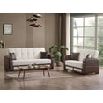 thumbnail image 5 of Ottomanson 87" Convertible Sofa Couch for Living Room, Chenille Modern Sofa Bed with Storage, Cream, 5 of 7
