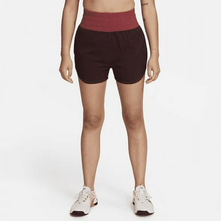Nike One SE Women's Dri-FIT Ultra-High-Waisted 3\ Color: Burgundy Crush/Cedar Size: S