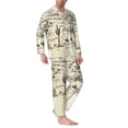 thumbnail image 2 of Lsque Wild West Desert With Cowboys Pattern Long Sleeve Pajama Set for Men - Soft 2-Piece Sleepwear and Loungewear Set with Pockets, Comfy Nightwear-X-Large, 2 of 7