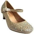 thumbnail image 4 of Lucky Top Apple5K Girls Sparkling Mary Jane Rhinestone Glitter Dress Pumps 4, 4 of 4