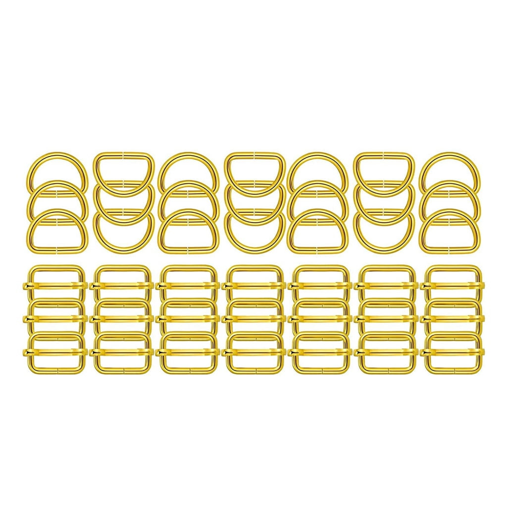 60 Pieces Snap Hooks, Metal D Rings, Triglide Slide Buckles for DIY Handicrafts Backpack Handbag Purse
