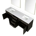 thumbnail image 2 of Shelter 84 in W x 22 in D Black Oak Double Bath Vanity, White Quartz Top and 36 in Mirrors, 2 of 6