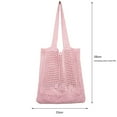 thumbnail image 2 of Women Hollow Knitted Shoulder Bag Simple Crochet Shopper Handbag (Pink) Shoulder Bags for Women, 2 of 6