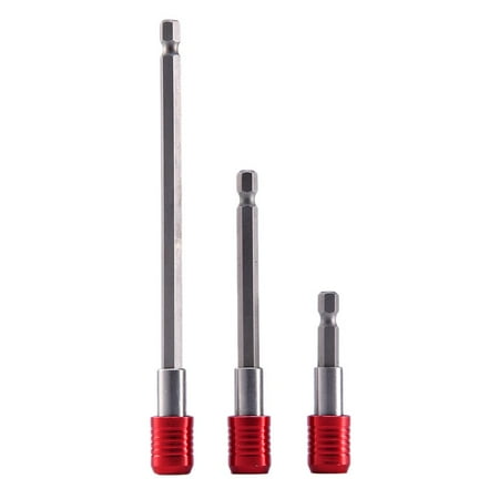 

ankishi 1/4 Hex Shank Magnetic Screwdriver Drill Holder 3PCS Internal Elastic Extension Red Drill Bit Holder 60-100-150 MM/ 2.36-3.94-5.91 in