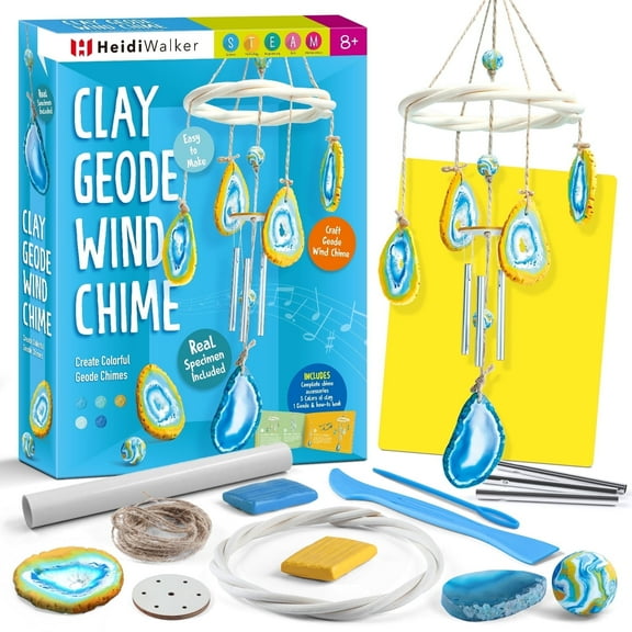 Piano Potato Clay Geode Wind Chime Kit for Kids - DIY Geode Craft Kit with Polymer Clay, Arts & Crafts Gifts for Girls Boys Ages 8-12