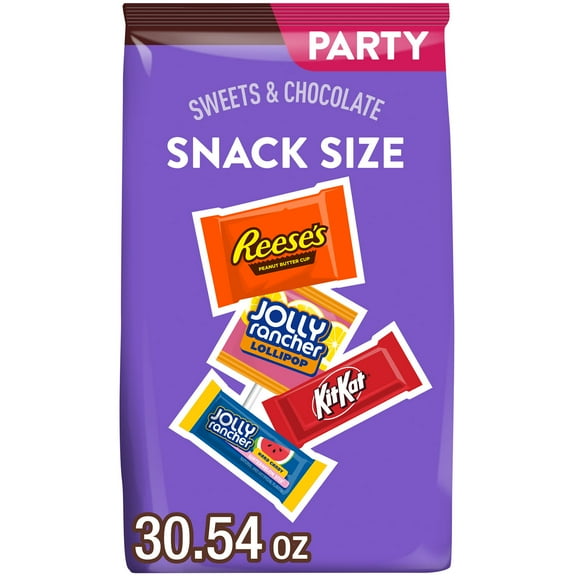 Jolly Rancher, Kit Kat And Reese's Assorted Flavored Snack Size Candy, Party Pack 30.54 oz