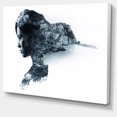 thumbnail image 2 of Woman Portrait Double Exposure - Portrait Canvas Art Print, 2 of 4