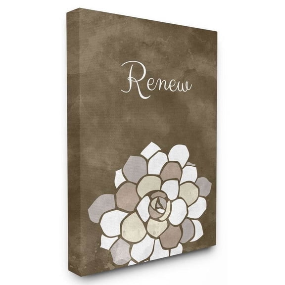 Stupell Industries Renew Mosaic Flower Brown Bathroom Design Canvas Wall Art by Ziwei Li