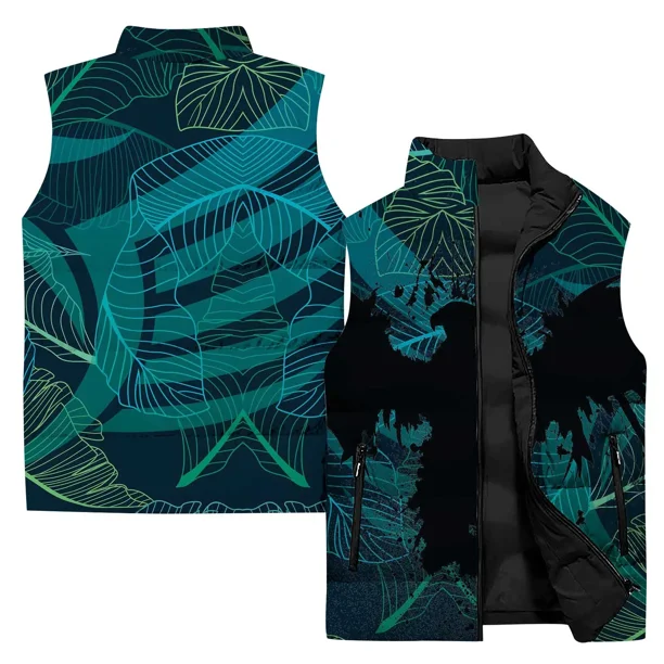 Chaleco con estampado de águila elegante para hombre, chaleco estampado moderno para hombre, chaquetas de invierno deportivas de ocio cómodas y versátiles para hombre