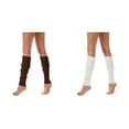 thumbnail image 1 of Lot de 2 (Blanc 1PCS & Café 1PCS) Chaussettes de Poussette Multipack 80S 90S Chauffe-Jambes Chaussettes de Compression Femmes pour Femmes Néon, 1 of 4