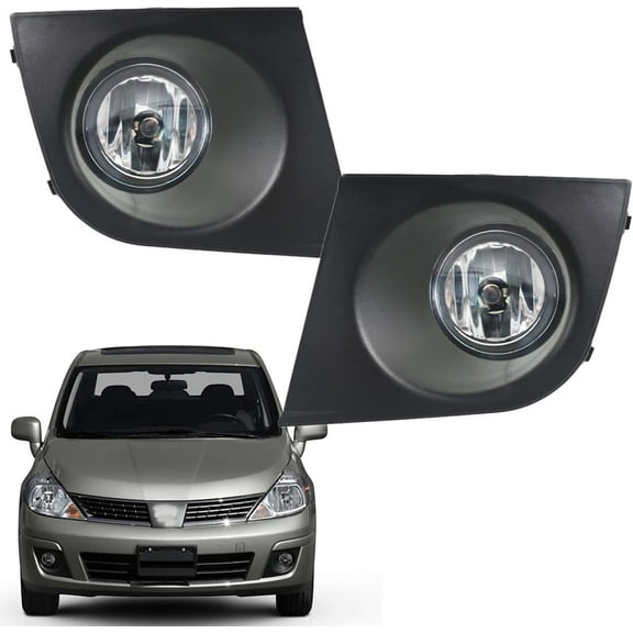 SHZAITOR 2-Pack Fog Light Assembly with Bulbs Harness Switch Kit Replacement for 2007-2011 Versa Passenger and Driver Side