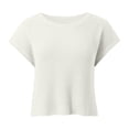 thumbnail image 4 of Gilet Court d'Été pour Femmes en Tricot, Manches Courtes, Col Rond, Coupe Ample, Décontracté, Confortable, Léger, Mode, 4 of 5